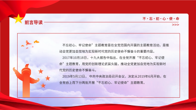 不忘初心牢记使命主题教育汇报PPT模板内页