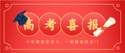 高考喜报学士帽录取通知书微信公众号封面首图