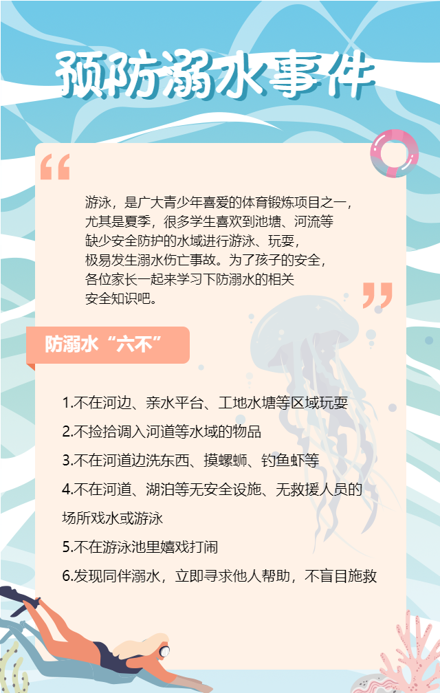 防溺水安全知识手机海报