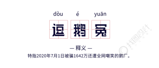 逗鹅冤网络热词释义拼音田字格海报