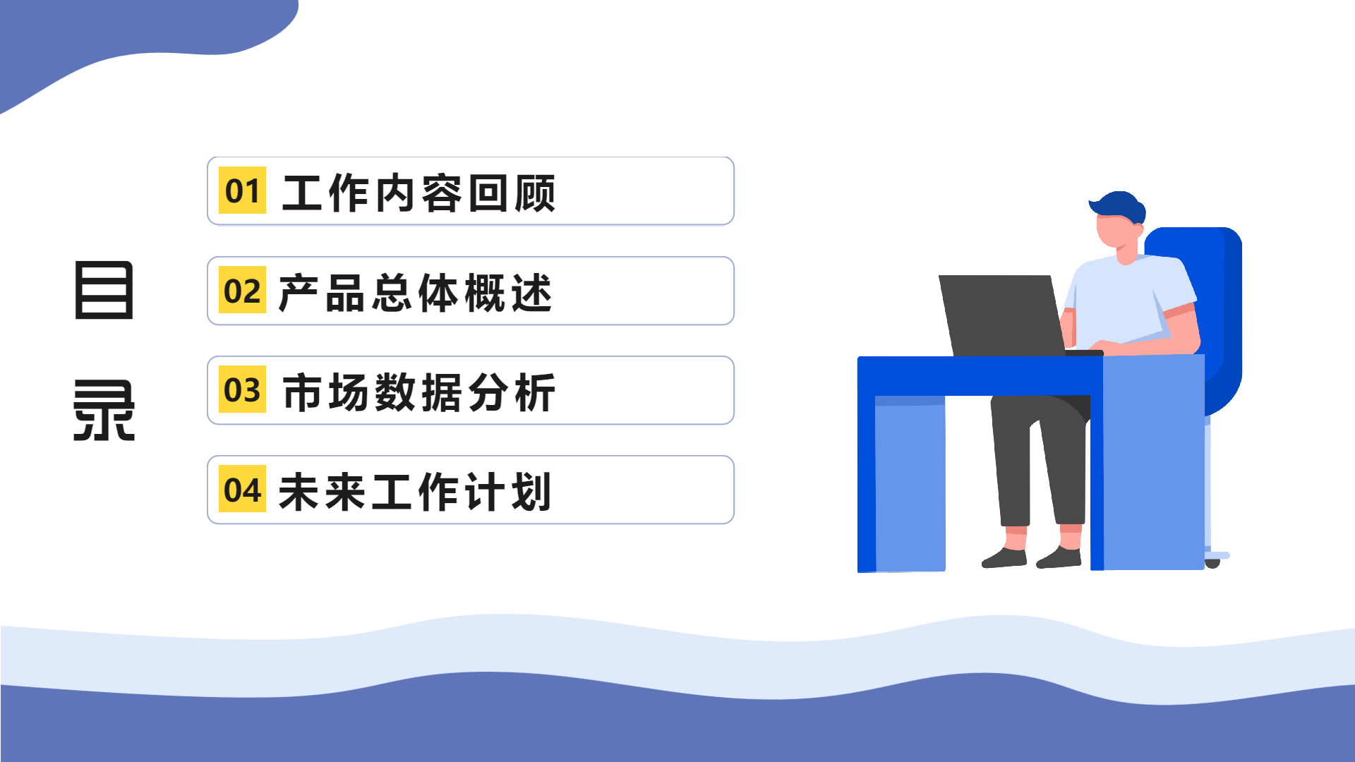 部门年中总结工作汇报总结PPT模板目录页