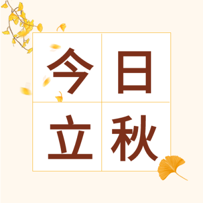 银杏叶子南瓜传统节气立秋次图