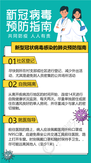 校园防疫医疗疫情预防新冠医生病毒海报