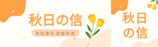 秋日来信秋天郁金香花朵线条秋季封面图