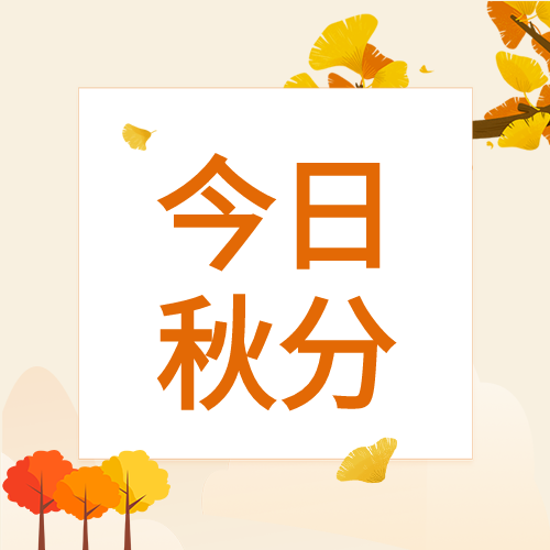 二十四节气秋分枫树银杏叶秋季卡通公众号次图