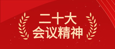 二十大会议精神红色背景简约党政公众号首图