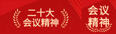 二十大会议精神红色背景简约党政公众号封面图