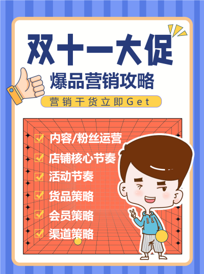 双十一大促购物攻略宣传海报