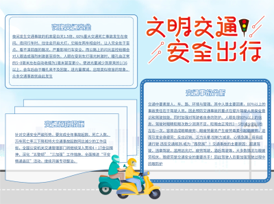 上下学文明交通安全出行手抄报