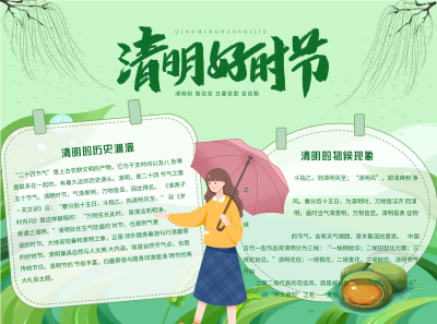 二十四节气清明时节手抄报