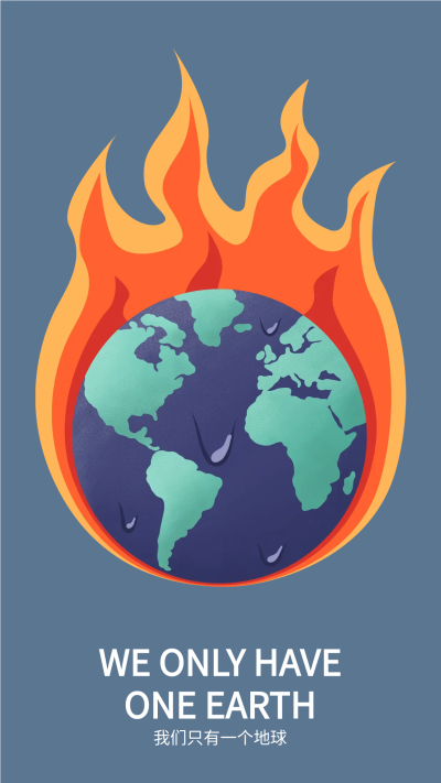 火焰燃烧地球手机海报