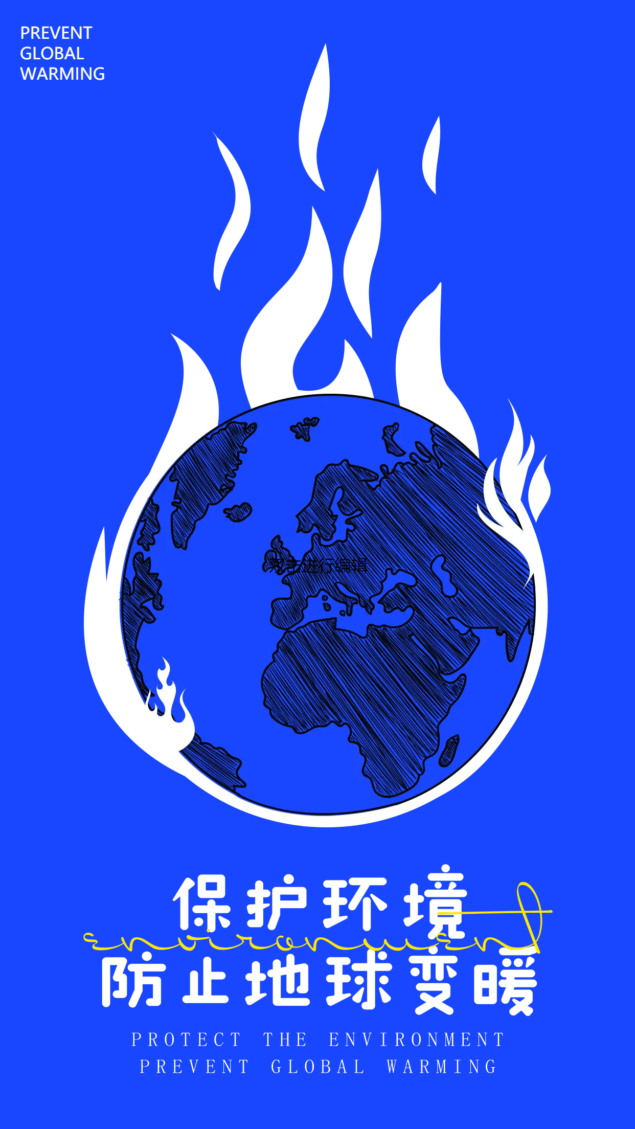 防止地球变暖保护环境手机海报