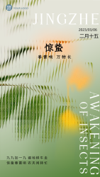 水下倒影二十四节气惊蛰手机海报