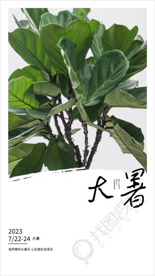 2023年二十四节气大暑海报