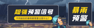 不同级别的暴雨注意事项宣传公众号封面图