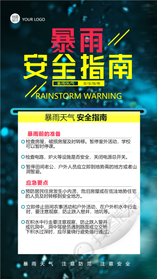 雷暴天气应急要点宣传手机海报