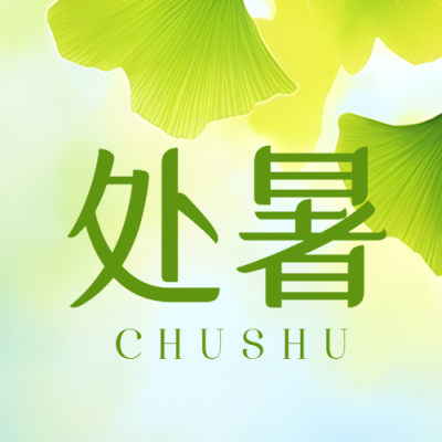 处暑到来送清凉银杏叶实景微信公众号次图