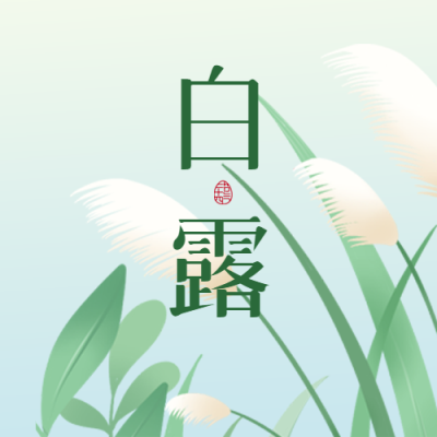 卡通风格芦苇白露节气微信公众号次图