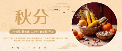 秋分节气丰收的玉米南瓜实景微信公众号首图