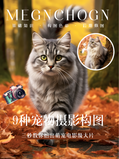 9种宠物摄影构图猫猫实景小红书封面配图