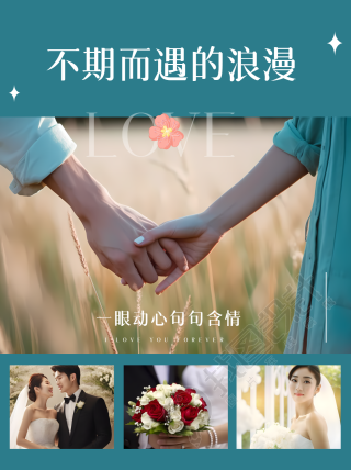 不期而遇的浪漫婚纱影楼宣传小红书封面配图