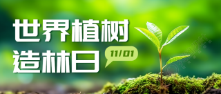 植树造林灌水施肥小树苗实景微信公众号首图