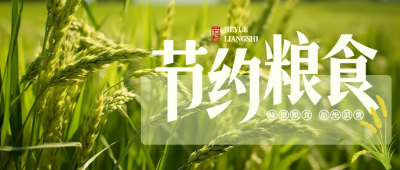创意绿色世界粮食日抵制浪费微信公众号首图