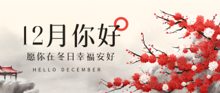 绚丽的红色花卉12月你好创意微信公众号首图