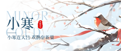 小寒节气卡通风小鸟微信公众号首图
