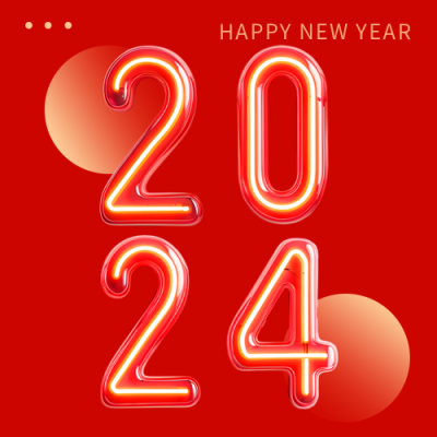 喜迎2024新年快乐简约微信公众号次图