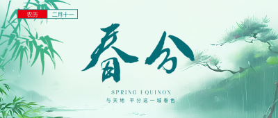 春分时节雨中松树微信公众号首图