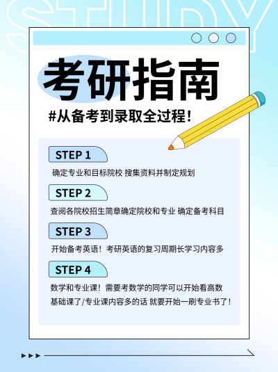 考研指南浅色简约小红书封面配图