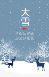 二十四节气大雪手机海报
