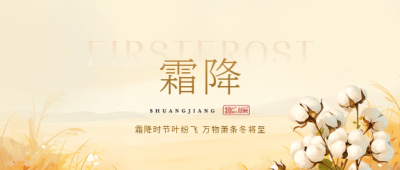 霜降风俗简约宣传微信公众号首图