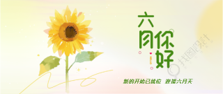 六月你好小清新向日葵微信公众号首图
