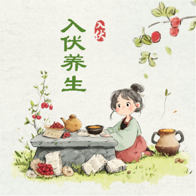 入伏养生卡通风格微信公众号次图