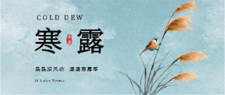 寒露节气清新蓝色微信公众号首图