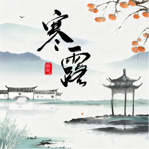 寒露节气简约柿子微信公众号次图