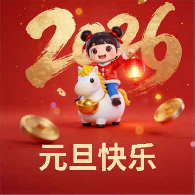 元旦快乐红色喜庆微信公众号次图