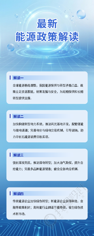一图读懂最新能源政策解读长图