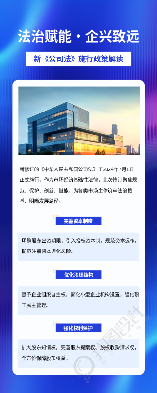 一图读懂新《公司法》施行政策解读长图
