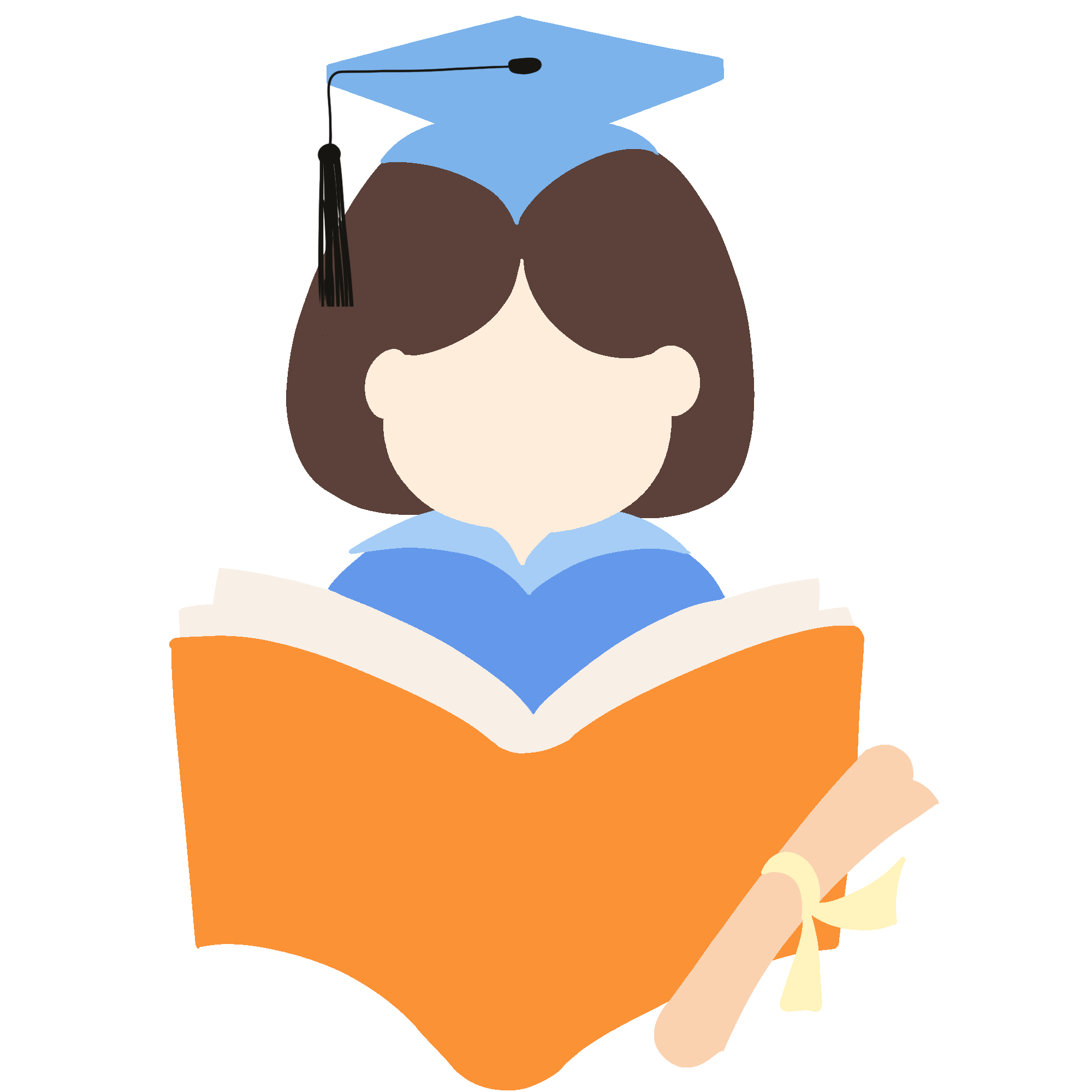 女孩看书图片插画制作步骤！