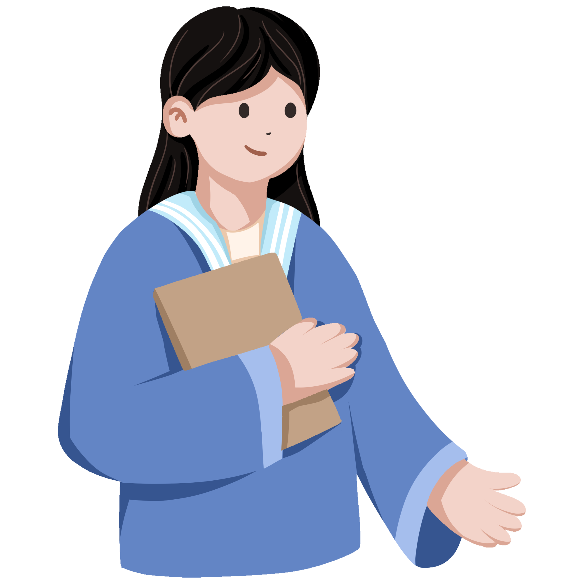 女孩拿书图片绘画简单如何画？