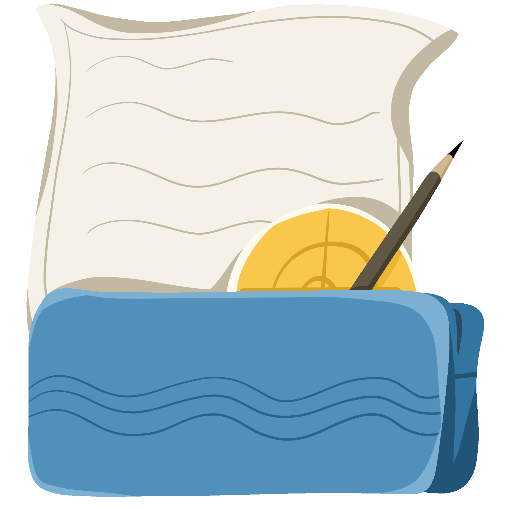 文具袋图片插画素材怎样画？