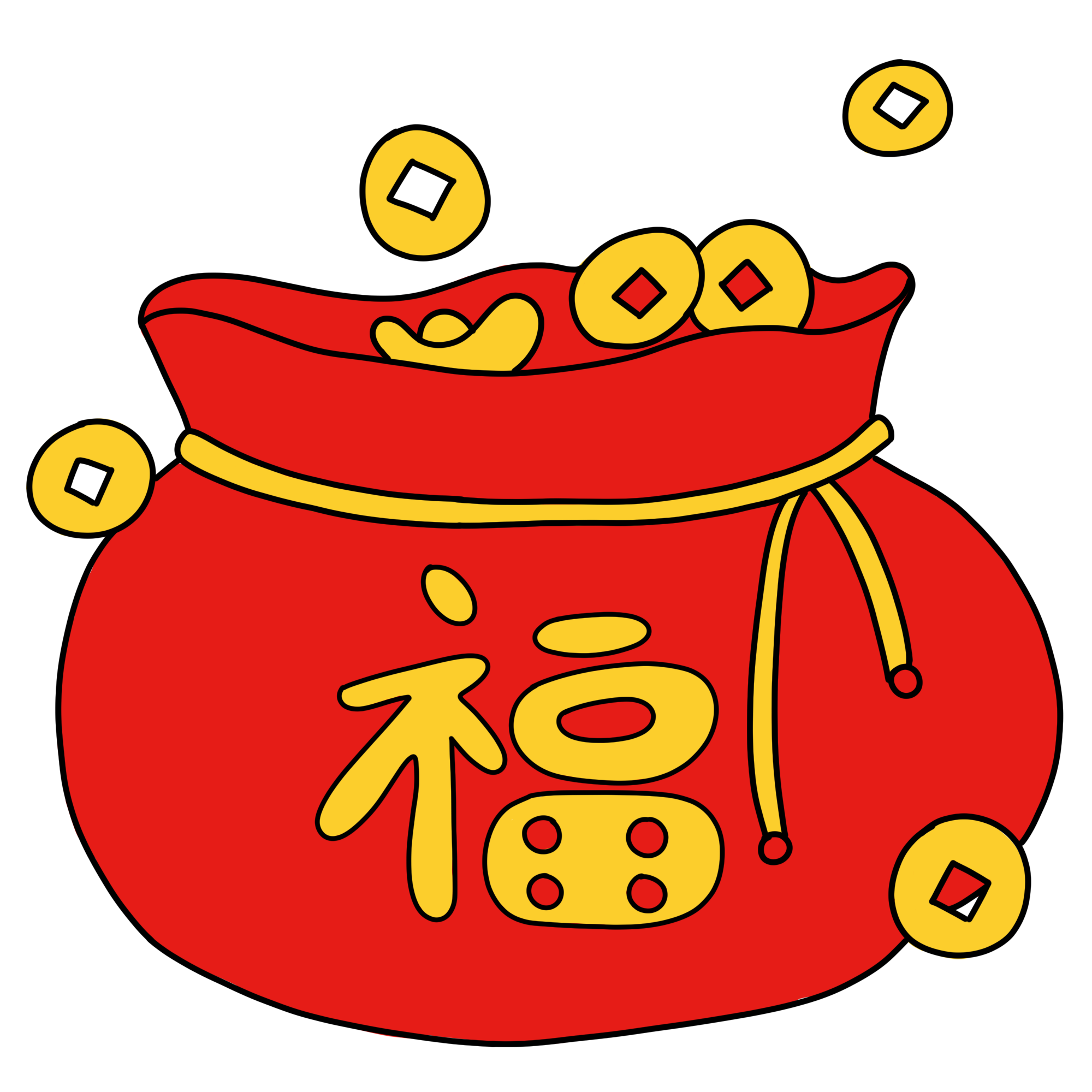 金币福袋图片绘画作品如何绘制?