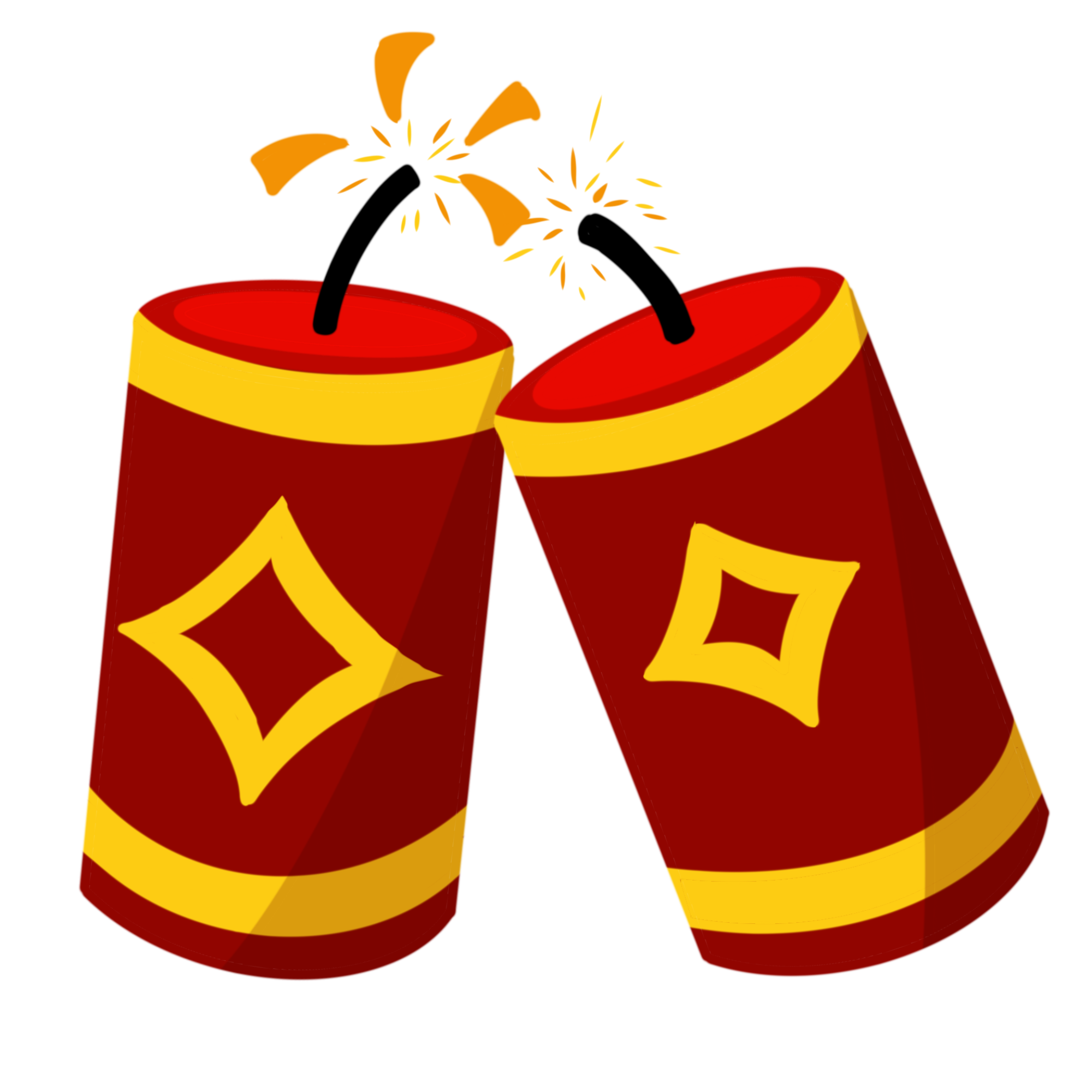 放鞭炮插画图片制作步骤！