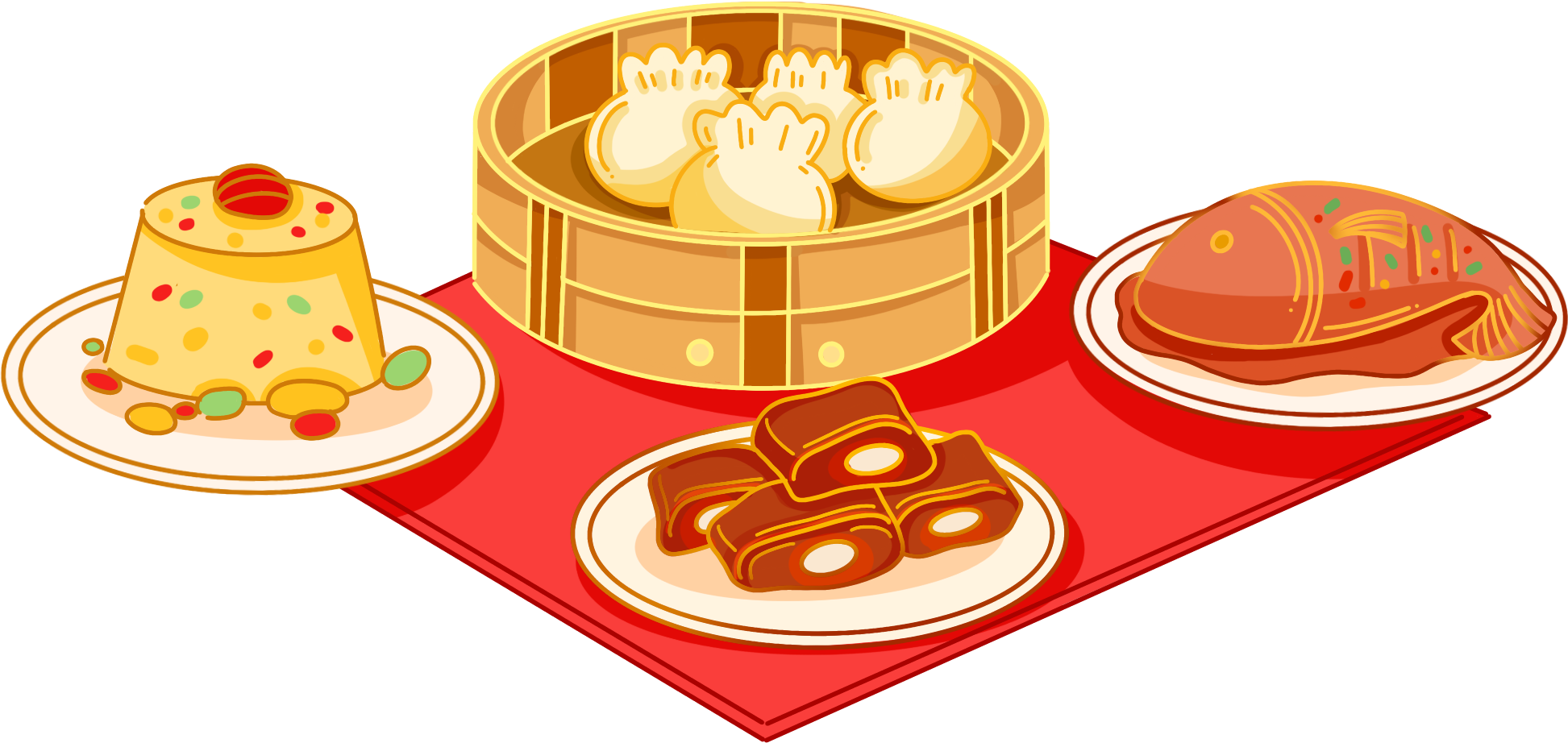 年夜饭菜品图片插画大全如何制作?