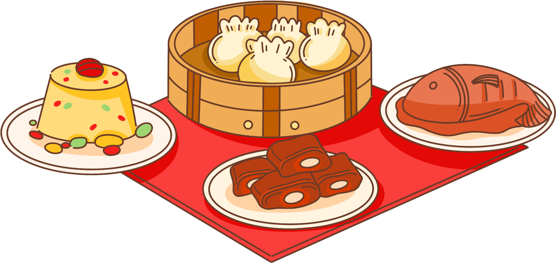 年夜饭菜品图片插画大全如何制作?