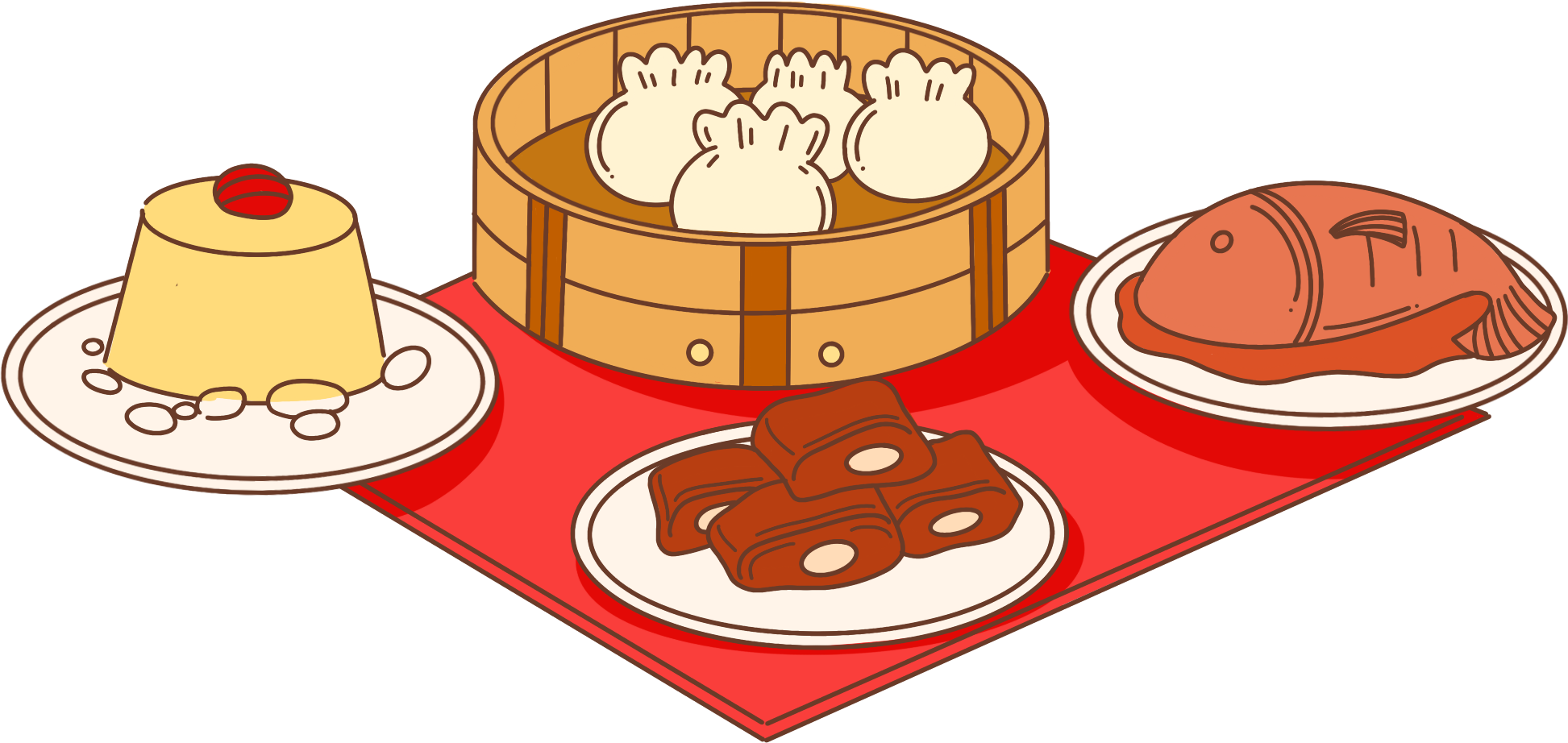 年夜饭菜品图片插画大全如何制作?