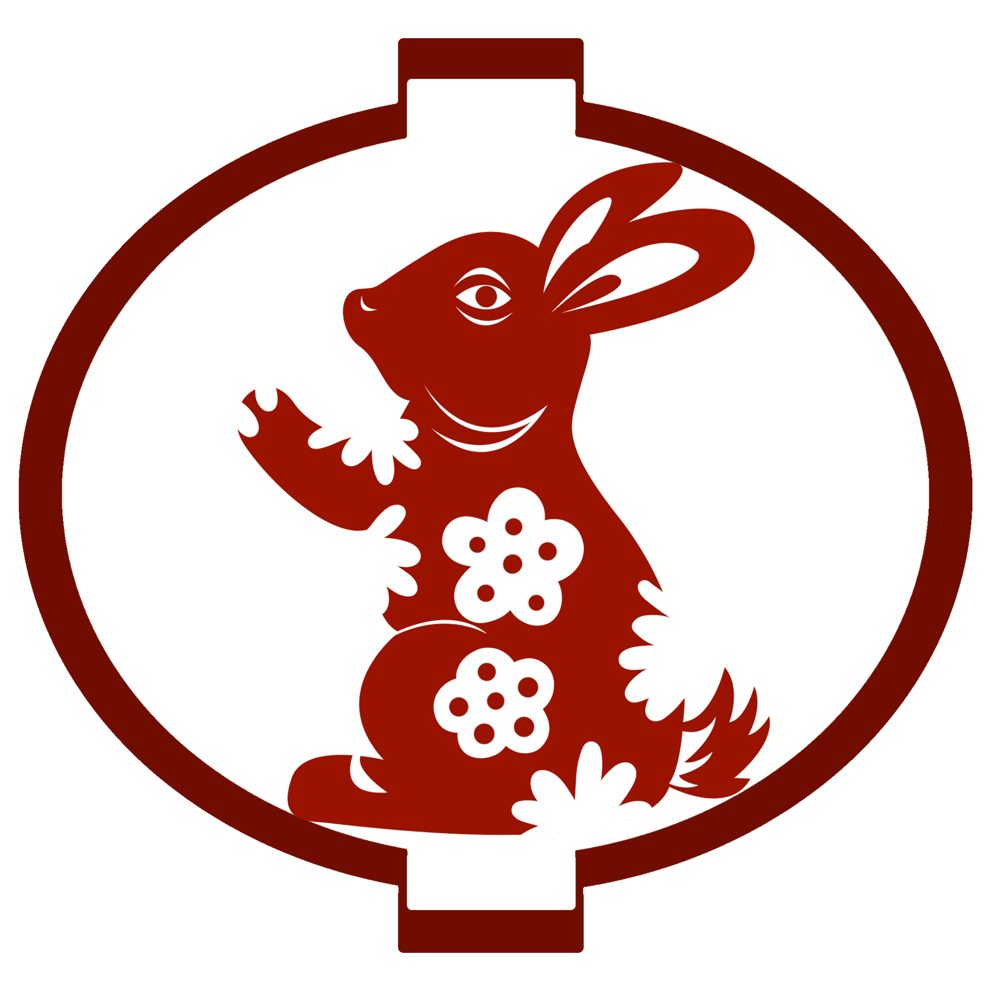 灯笼兔子剪纸插画图片怎么画？